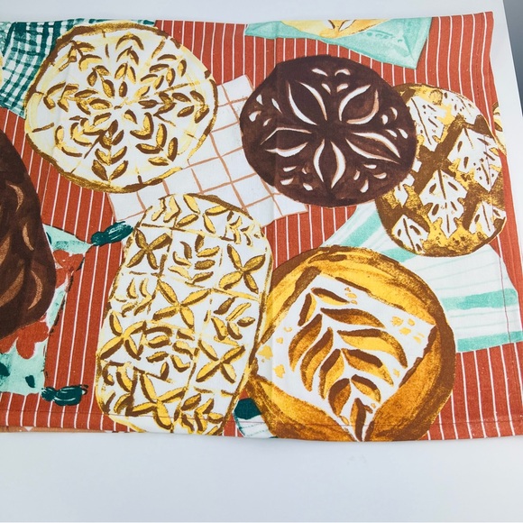 Anthropologie Brown Orange All You Knead Is Love Bread Dish Tea Kitchen Towel - Picture 6 of 12